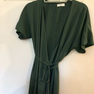 Green wrap dress